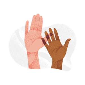 graphic of two hands raised